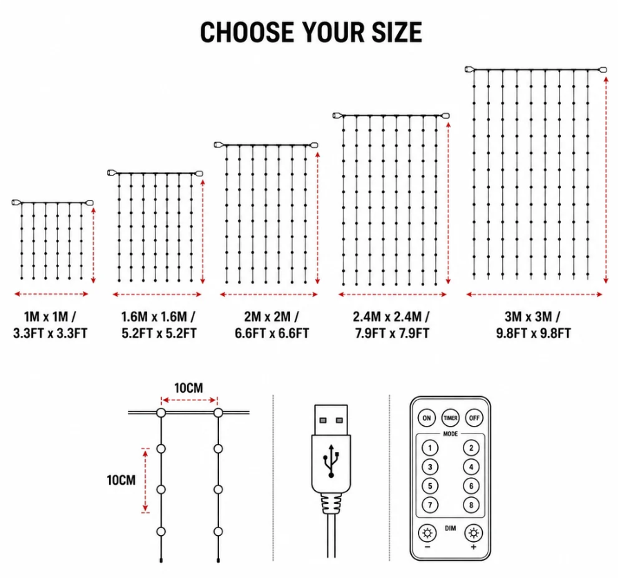 The NoelGlow™ — Smart LED Curtain Light